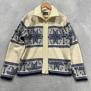 Dimension‎ by Milford Sweater Mens Large Tan Southwestern Zip Cardigan Made USA